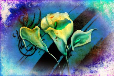 Vintage çiçek sanat illüstrasyon