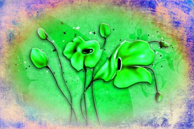 Vintage çiçek sanat illüstrasyon