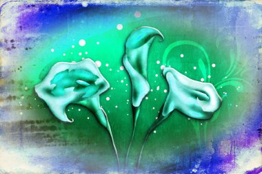 Vintage çiçek sanat illüstrasyon