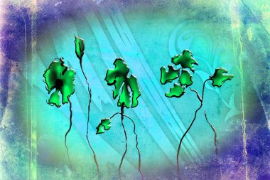 Vintage çiçek sanat illüstrasyon