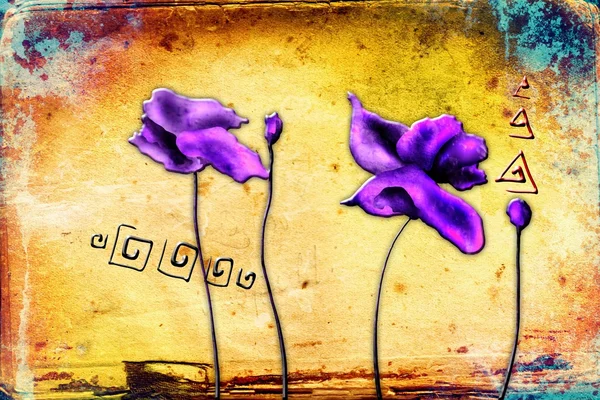 Ilustración de arte floral vintage — Foto de Stock
