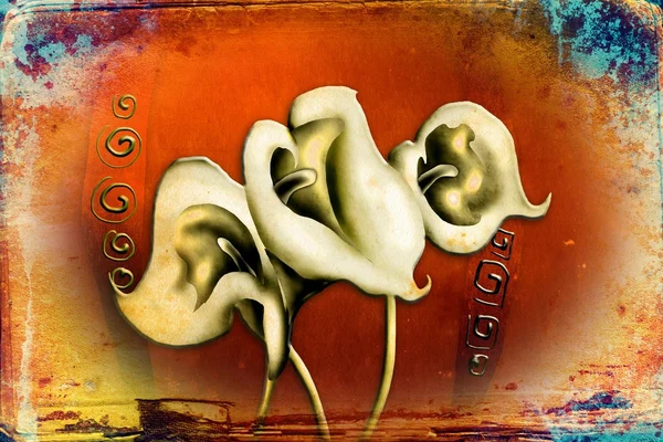 Vintage çiçek sanat illüstrasyon