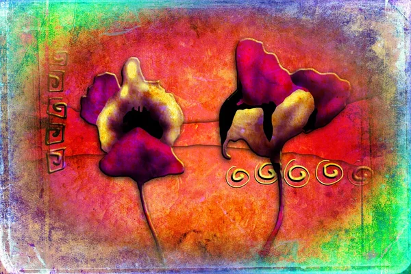 Ilustracja kwiat Vintage — Zdjęcie stockowe