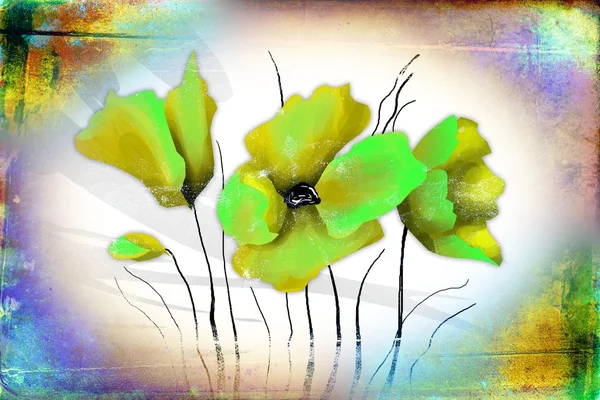 Ilustrasi seni bunga klasik — Stok Foto