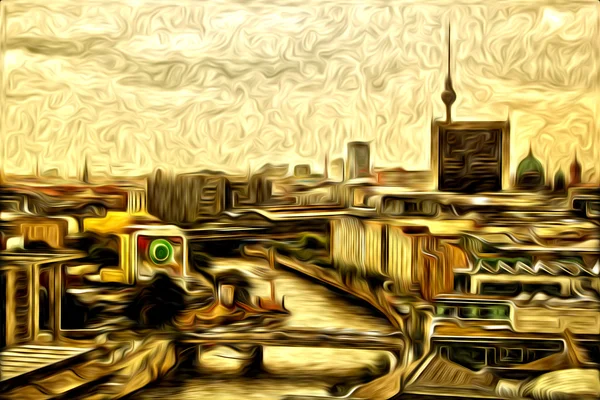 Berlijn olie kunst illustratie — Stockfoto