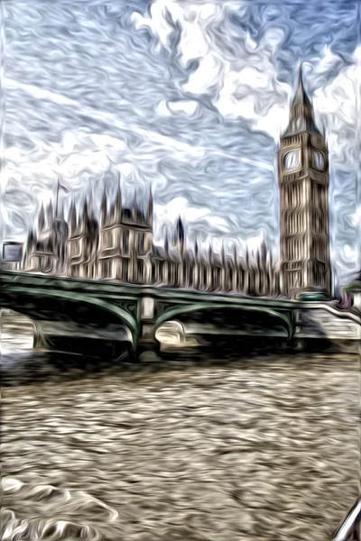 London olja konst illustration — Stockfoto