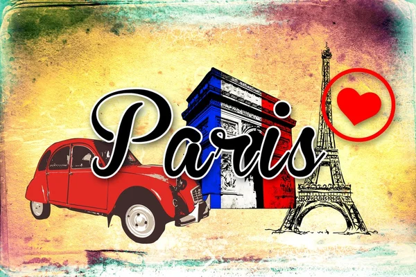 Paris vintage art design illustration — Stock Photo, Image