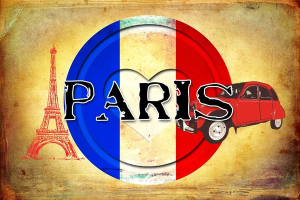 Parijs vintage art design illustratie — Stockfoto