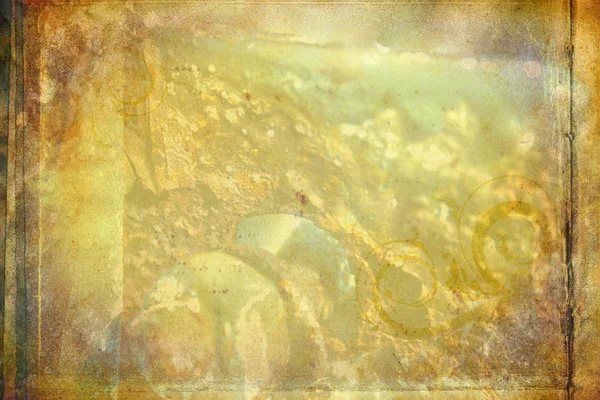 Grungy geborsteld gele metalen messing plaat — Stockfoto
