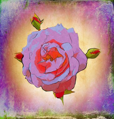 Sanat illüstrasyonu çiçekli klasik arkaplan