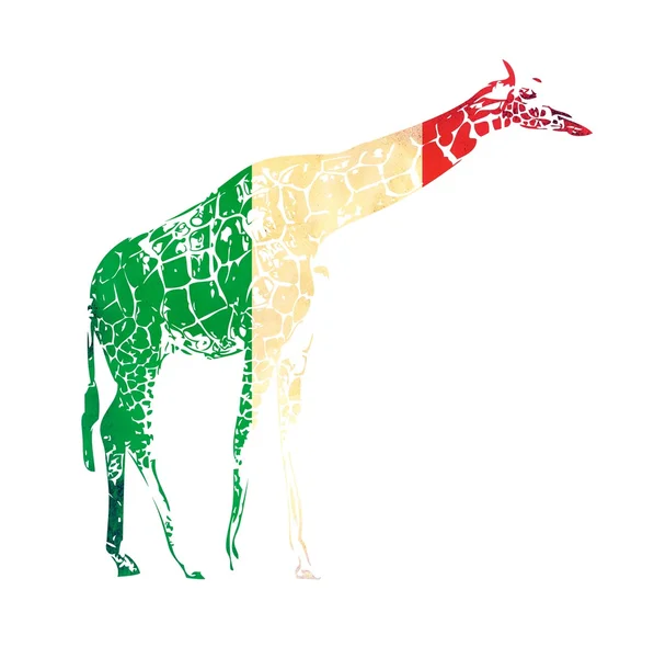 Bandera de jirafa aislada sobre fondo blanco — Foto de Stock