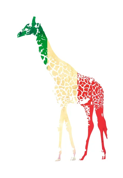 Giraffe flag isolated on white background — Stock Photo, Image