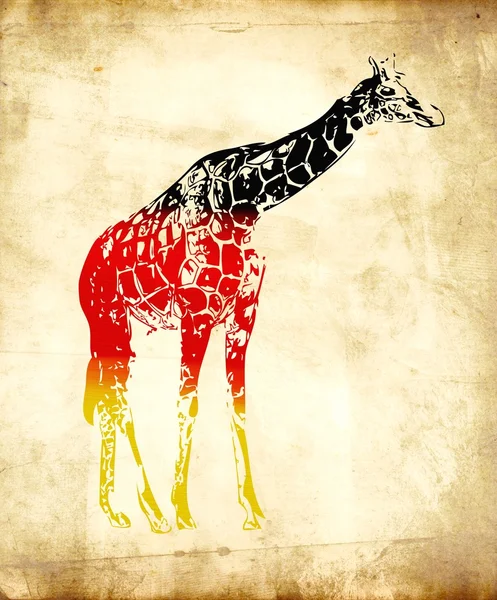 Drapeau girafe isolé sur fond vintage — Photo