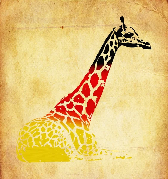 Bandeira da girafa isolada no fundo do vintage — Fotografia de Stock
