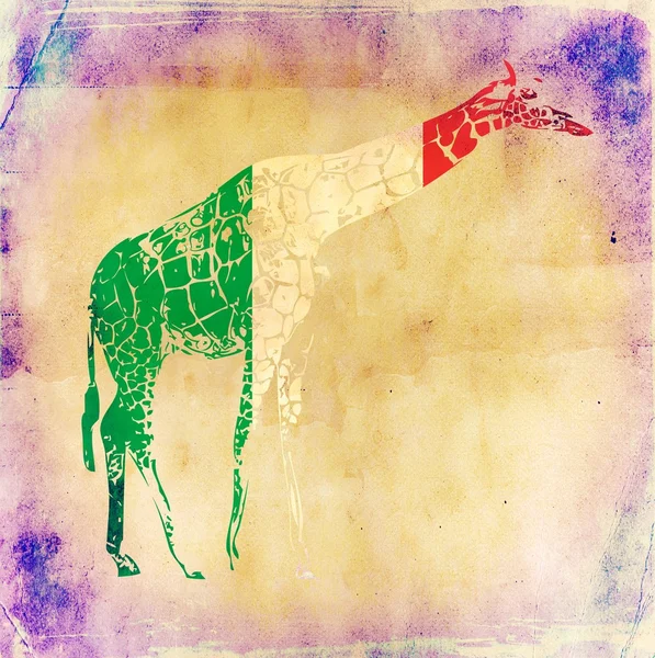 Флаг жирафа изолирован на винтажном фоне — стоковое фото