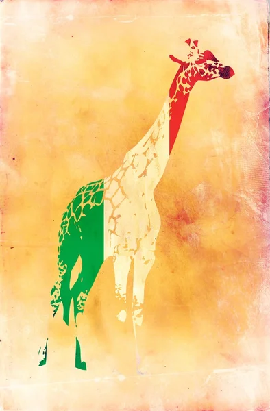 Прапор Жирафа ізольований на вінтажному фоні — стокове фото