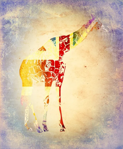 Bandera de jirafa aislada sobre fondo vintage — Foto de Stock