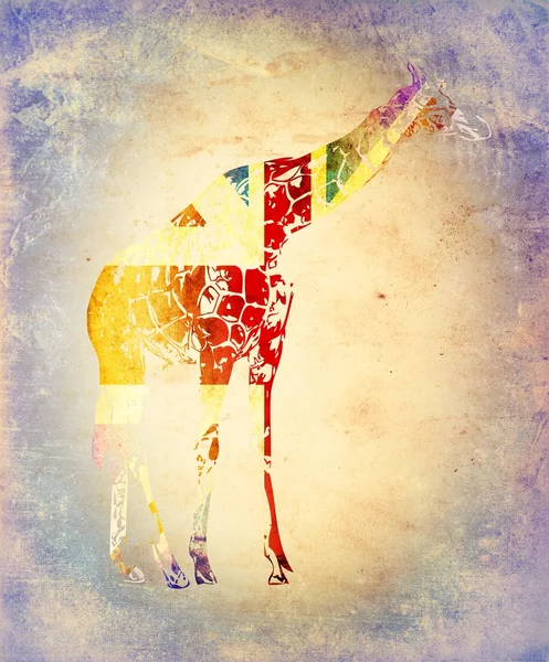 Drapeau girafe isolé sur fond vintage — Photo