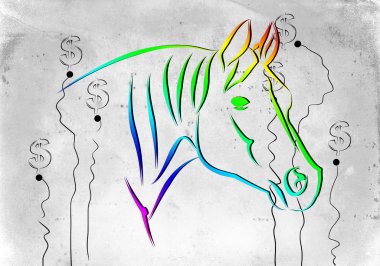 At illüstrasyon simge sanat tasarım