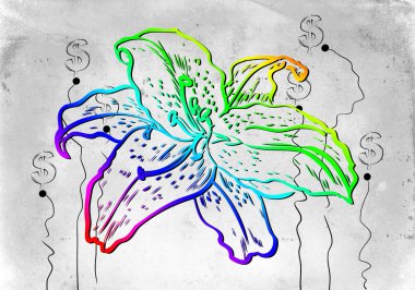 farklı arka plan üzerinde çiçek şekil