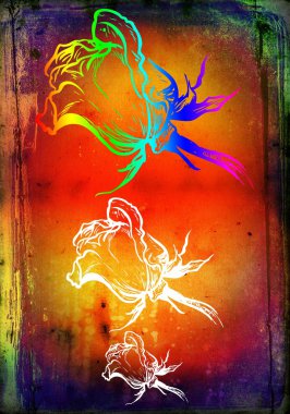 farklı arka plan üzerinde çiçek şekil