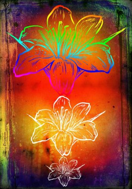 farklı arka plan üzerinde çiçek şekil