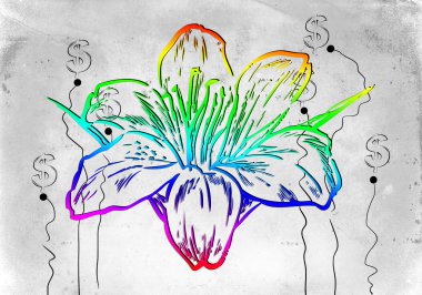 farklı arka plan üzerinde çiçek şekil