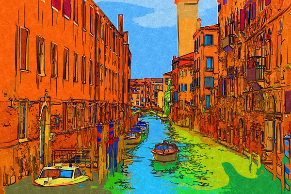 Venedig konst illustration — Stockfoto