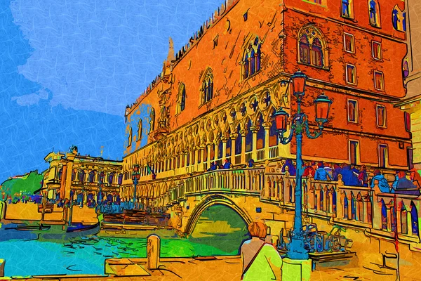 Benátské umění ilustrace — Stock fotografie