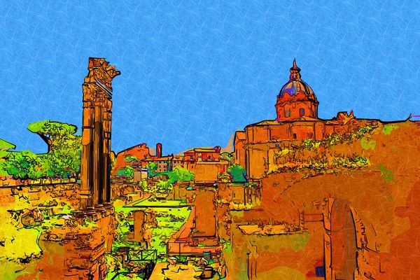 Roma Italia illustrazione artistica — Foto Stock