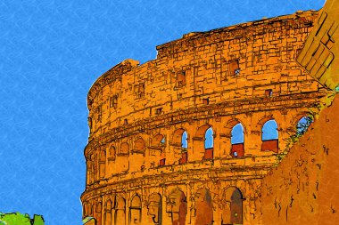 büyük Antik Roma - coloseum, retro tarzı sanat