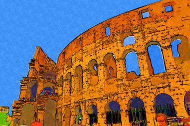 büyük Antik Roma - coloseum, retro tarzı sanat