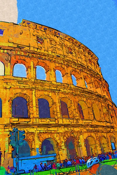 Grande Roma antica Coloseum, opere d'arte in stile retrò — Foto Stock