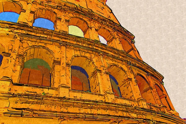 Gran Roma antigua - Coliseo, obra de arte en estilo retro —  Fotos de Stock