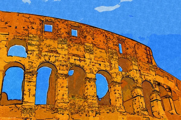 복고 스타일에 큰 고 대 로마-Coloseum, 작품 — 스톡 사진