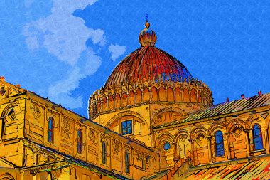 Pisa İtalya sanat illüstrasyon