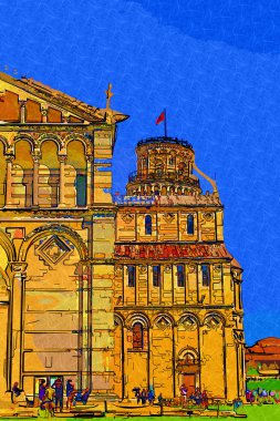 Pisa İtalya sanat illüstrasyon
