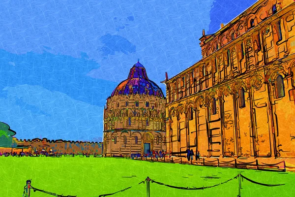 Pisa Italië kunst illustratie — Stockfoto