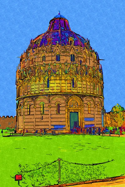 Pisa Italië kunst illustratie — Stockfoto