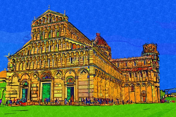 Pisa Italië kunst illustratie — Stockfoto