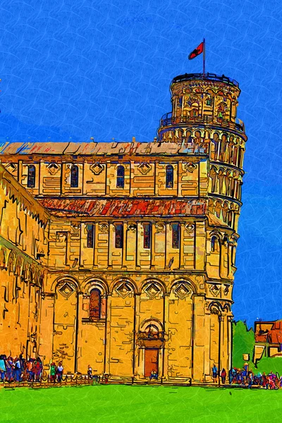 Pisa Italy art illustration