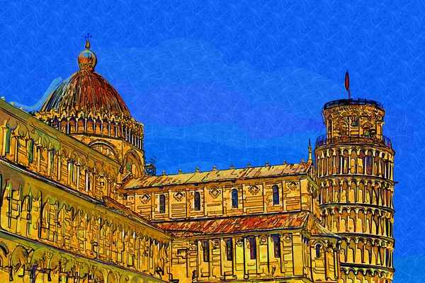 Pisa Italië kunst illustratie — Stockfoto