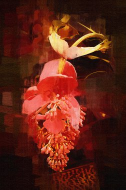 Sanat illüstrasyonu çiçekli klasik arkaplan