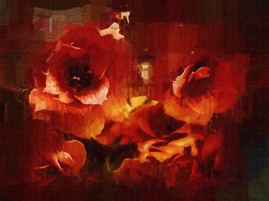 Sanat illüstrasyonu çiçekli klasik arkaplan