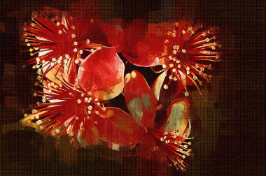 Sanat illüstrasyonu çiçekli klasik arkaplan