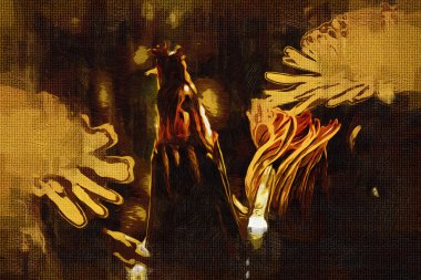 Sanat illüstrasyonu çiçekli klasik arkaplan