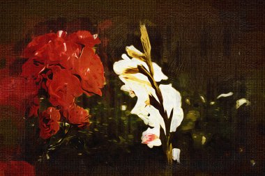 Sanat illüstrasyonu çiçekli klasik arkaplan