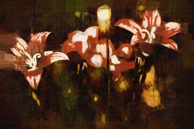 Sanat illüstrasyonu çiçekli klasik arkaplan