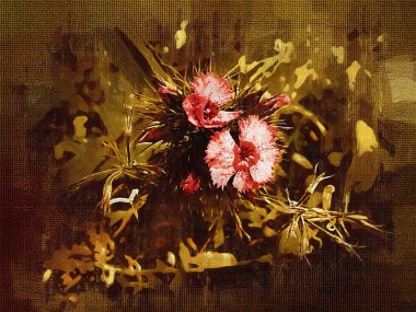 Sanat illüstrasyonu çiçekli klasik arkaplan