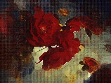 Sanat illüstrasyonu çiçekli klasik arkaplan